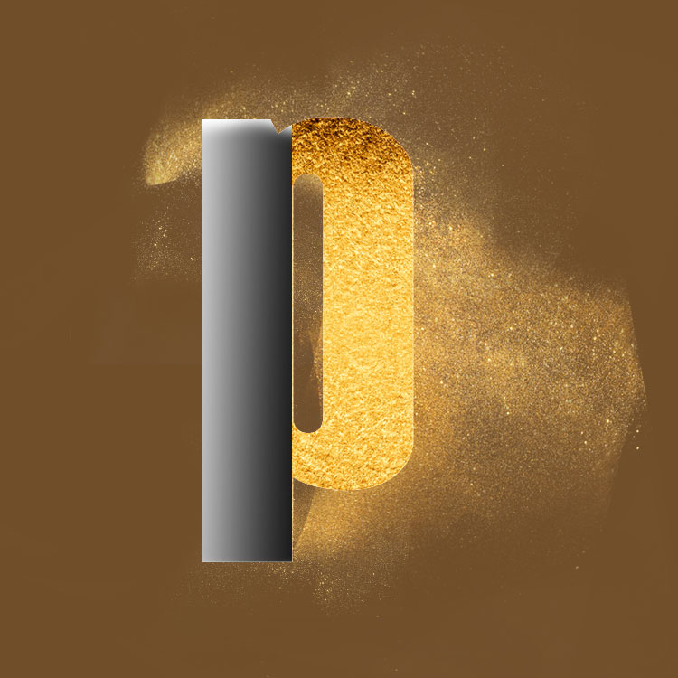 Gouden Poeder Stof Photoshop PSD