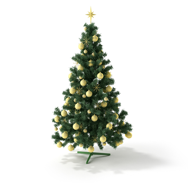 緑のクリスマスツリー3Dモデルボール
