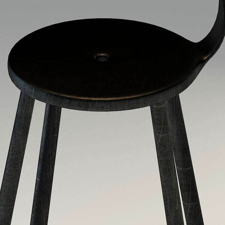 Jern høy stol 3d modell