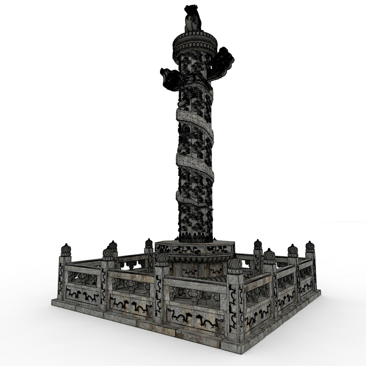 the Chinese totem pillar 3d model