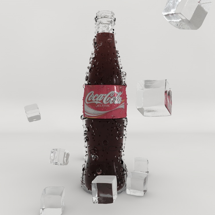 Iced Coca Cola Glass Bottle 3d model