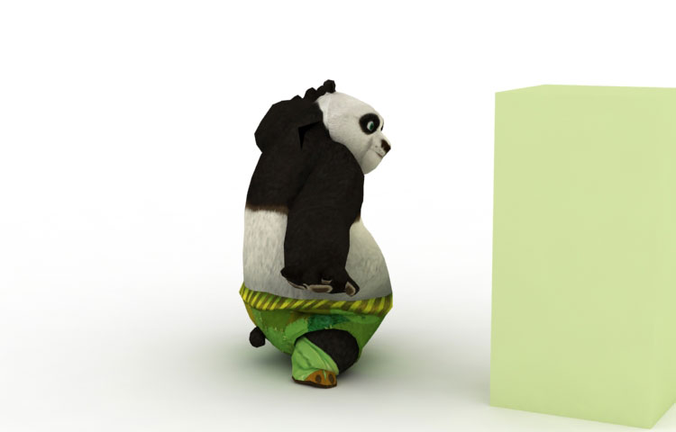 Kong fu panda dragon warrior po ataque low poly rigged animated animación