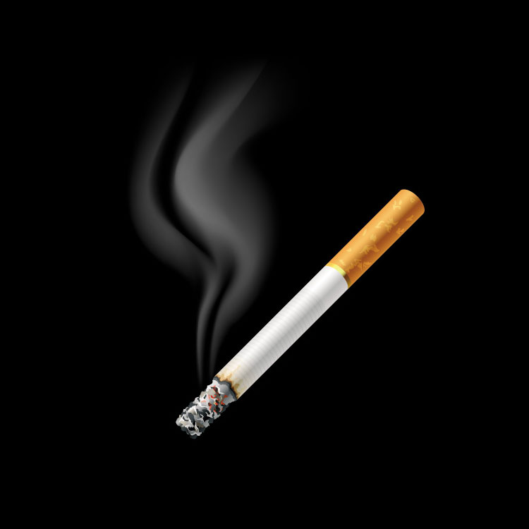 Osvětlený cigaretový kouř epsi vektor