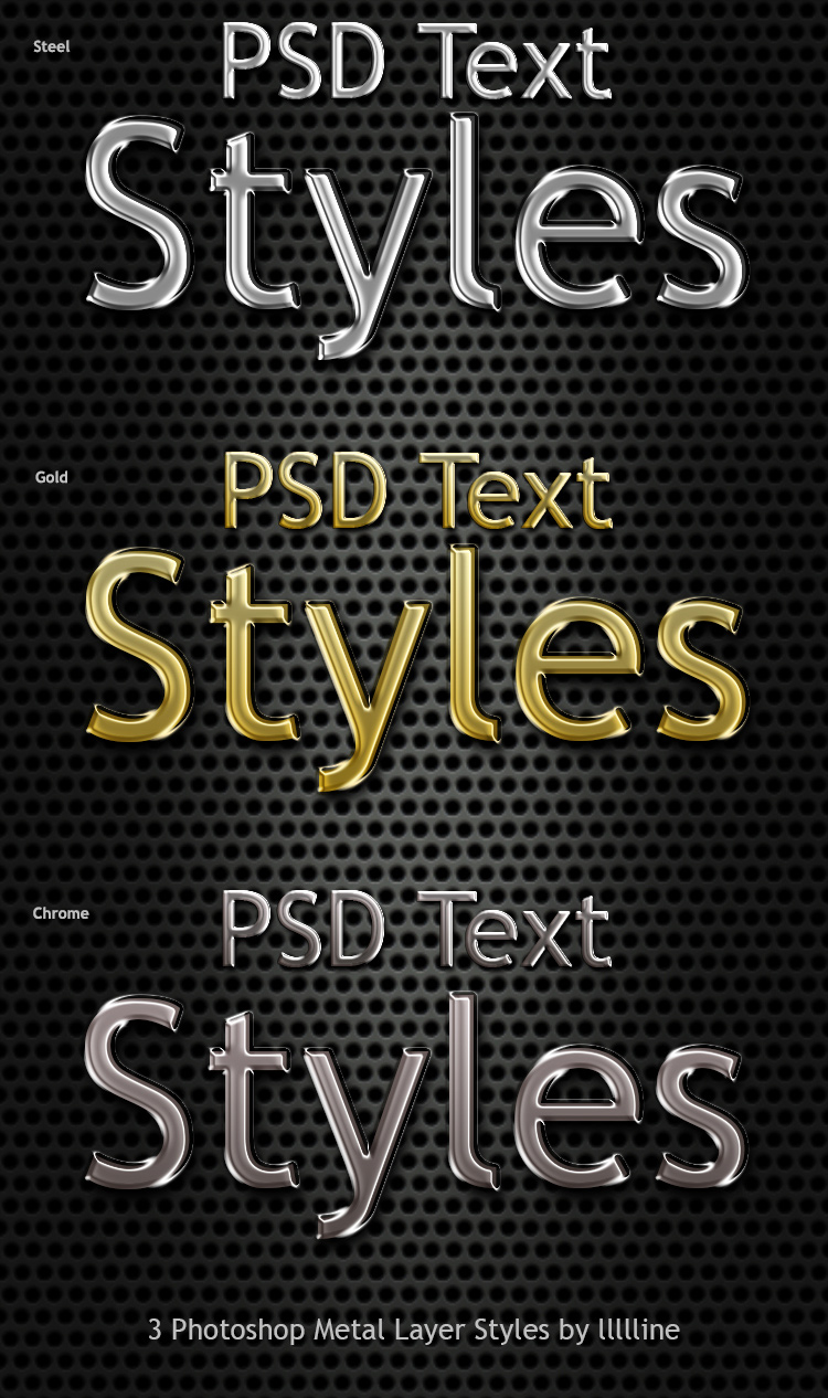 PS стил, метал, стомана, шрифт, дизайн, слой стил
