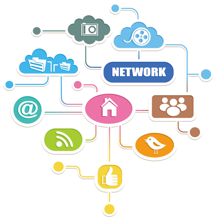 network connection relationship icon ai vector