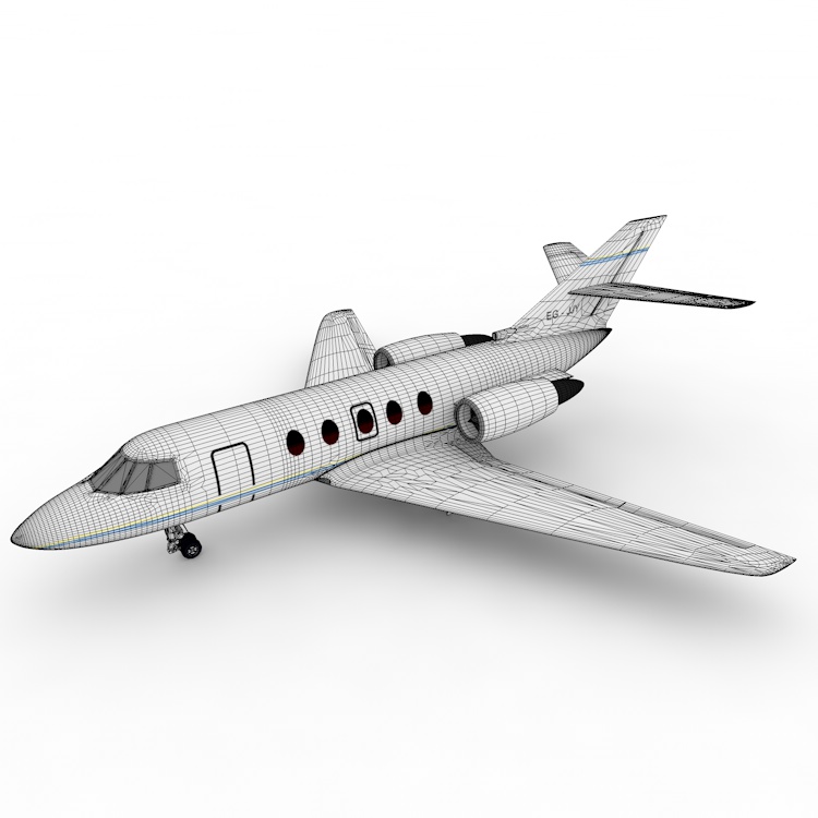 Private jet 3d model