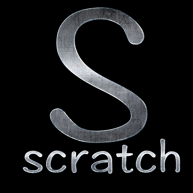 Scratch Сребърни метални PS стилове на слоевете на шрифта