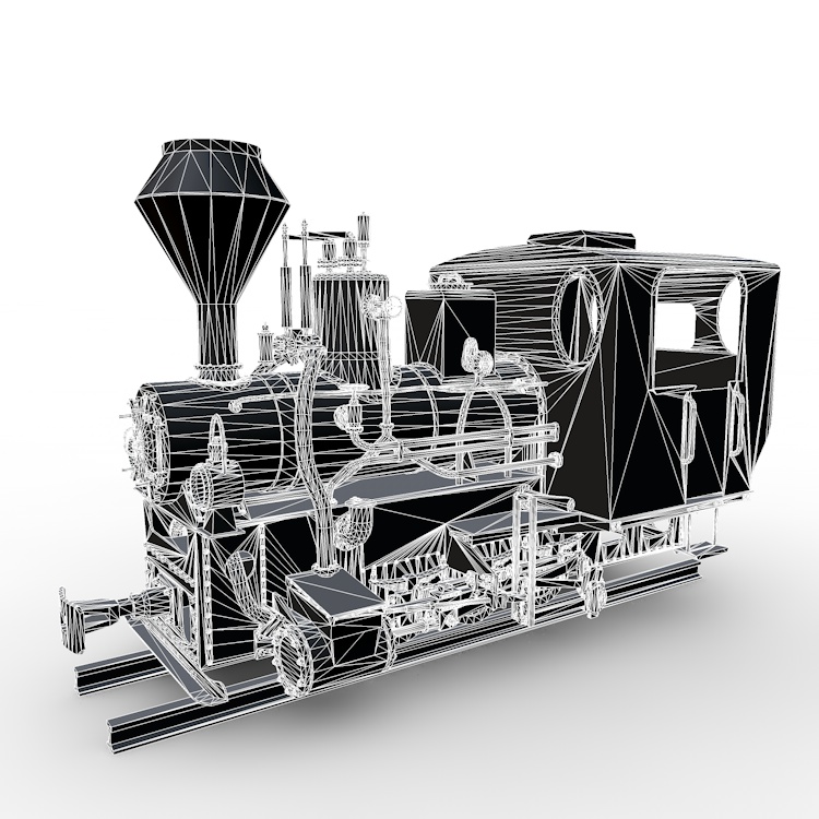 蒸気機関車の3Dモデル