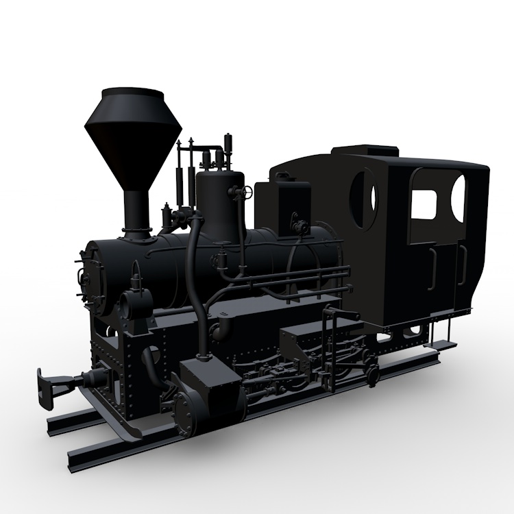 Locomotora de vapor 3d modelo