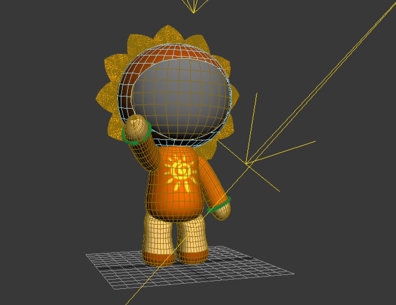 Slunečnice Cartoon Girl 3D Model