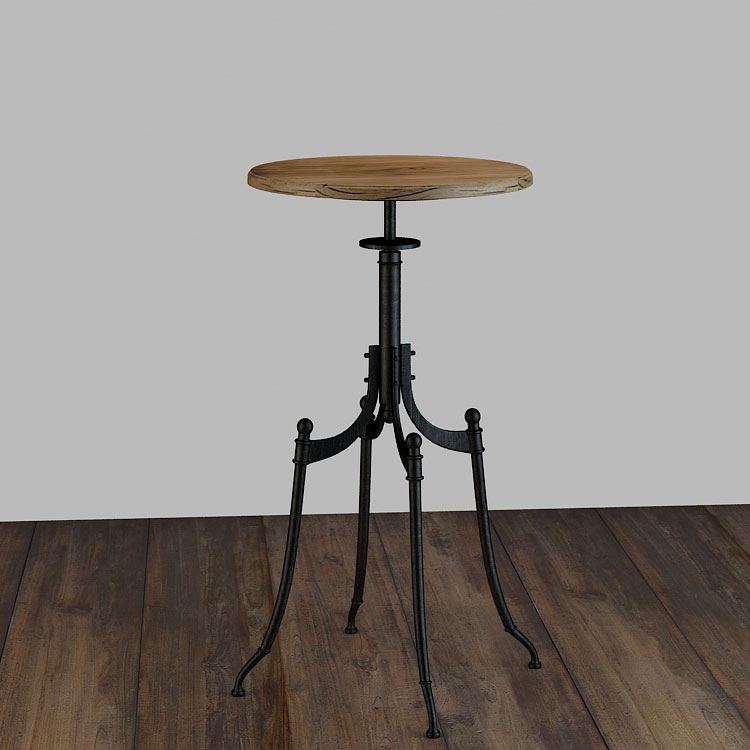 Alta mesa de hierro de madera 3d modelo