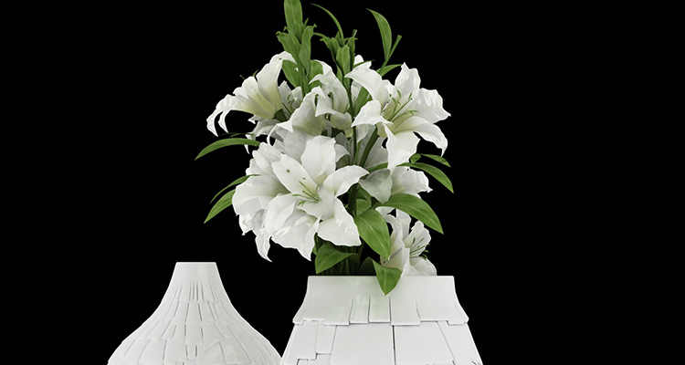 Modèle de fleur vase 3d