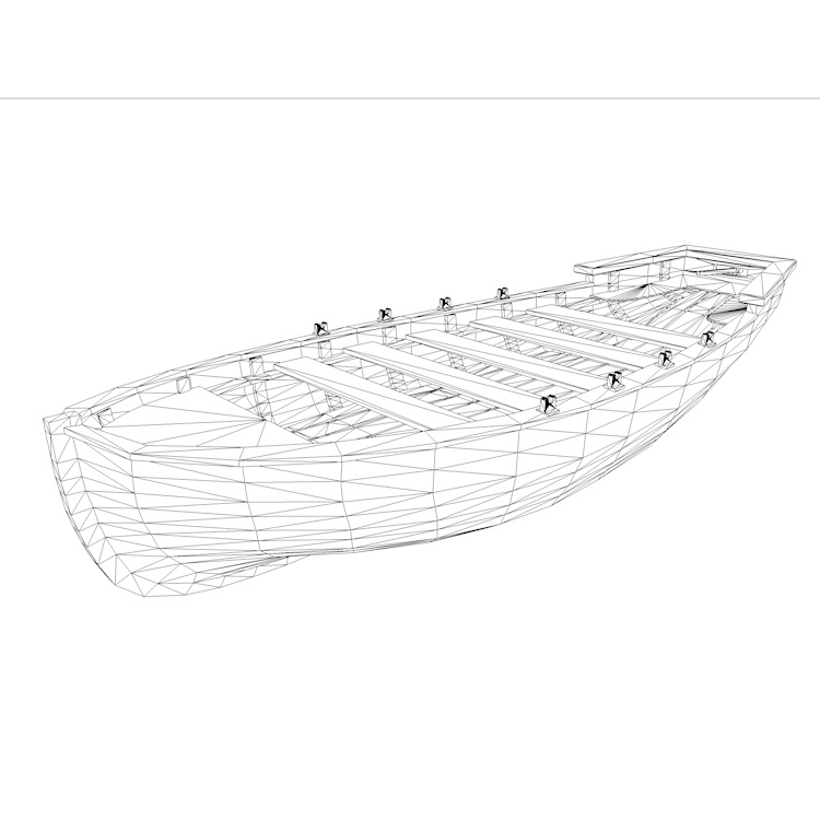 Wood Boat 3d model