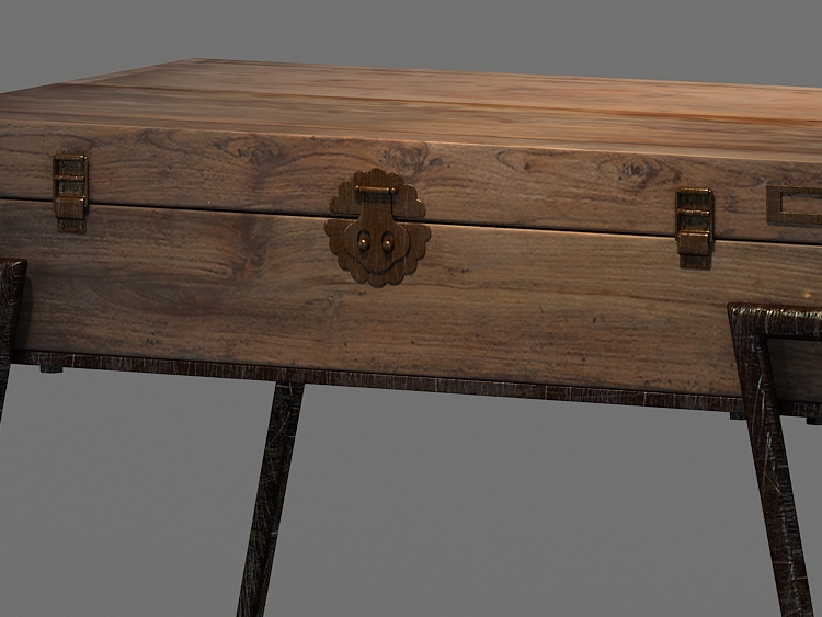 3d модел дървено бюро