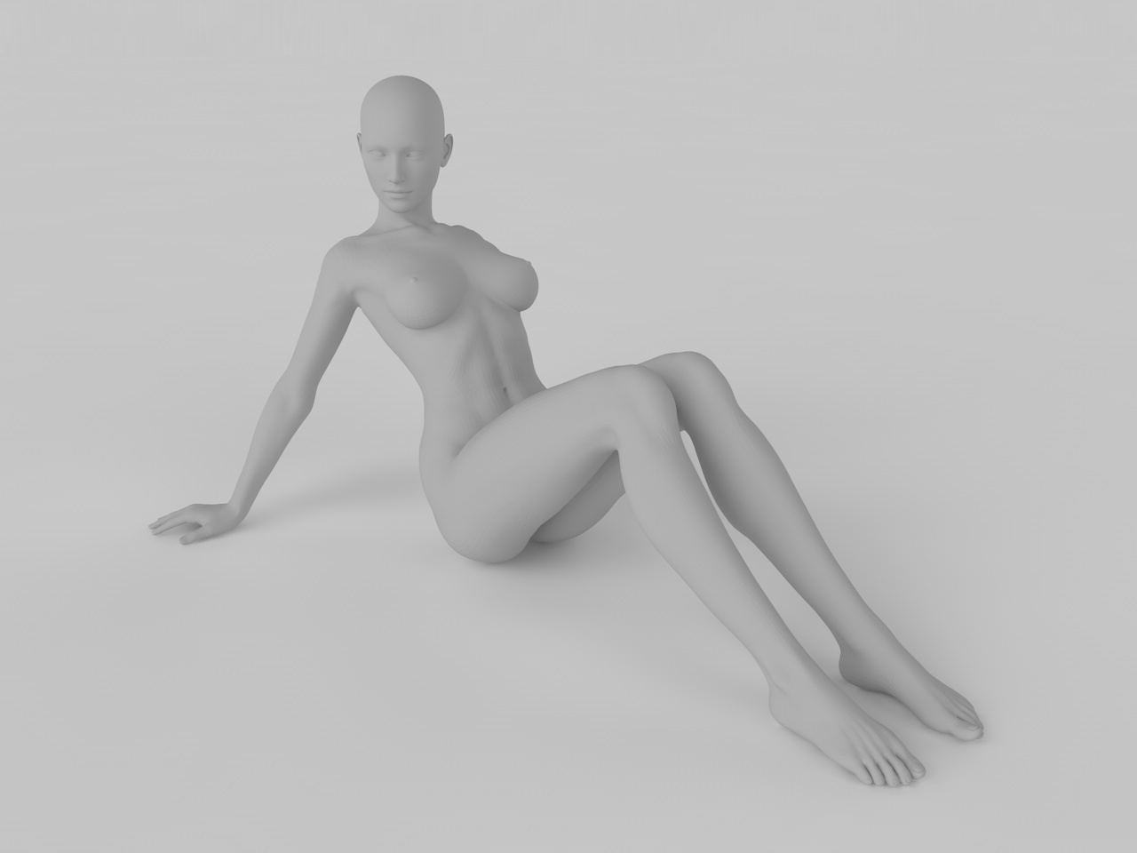 female sitting mannequins 3d model
