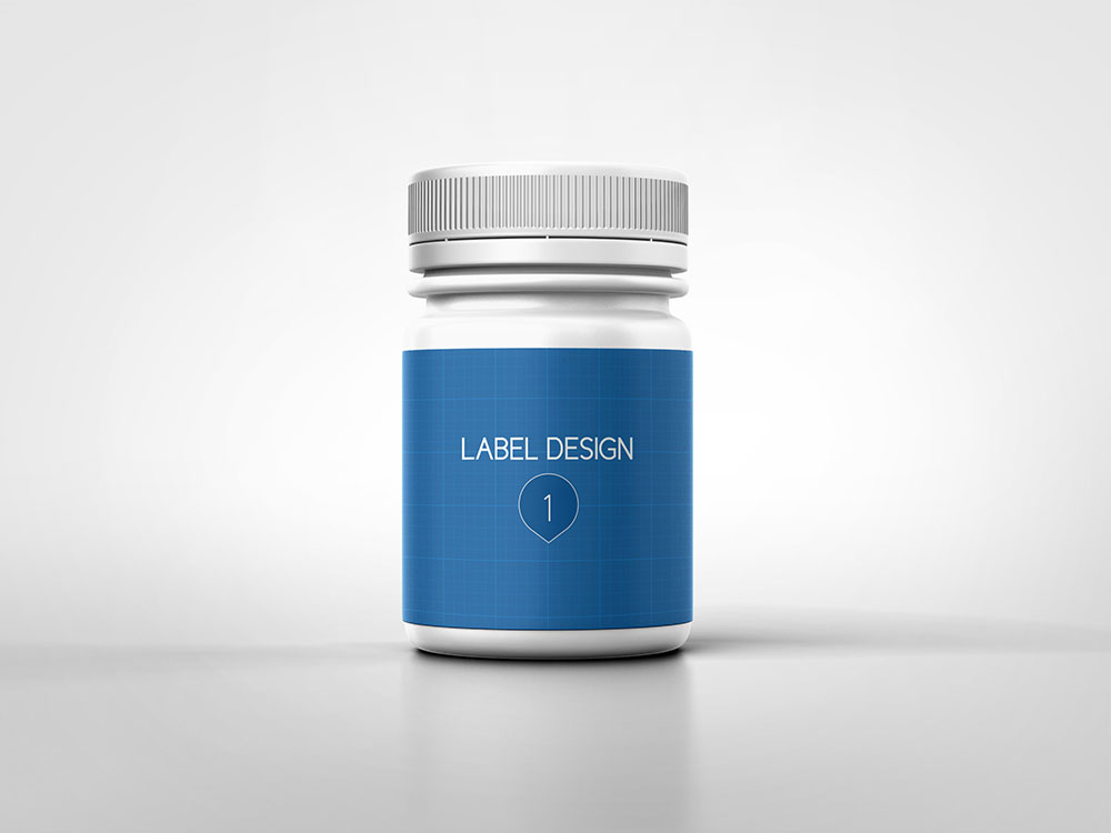 Pharmaceutical Container Mock Up photoshop psd