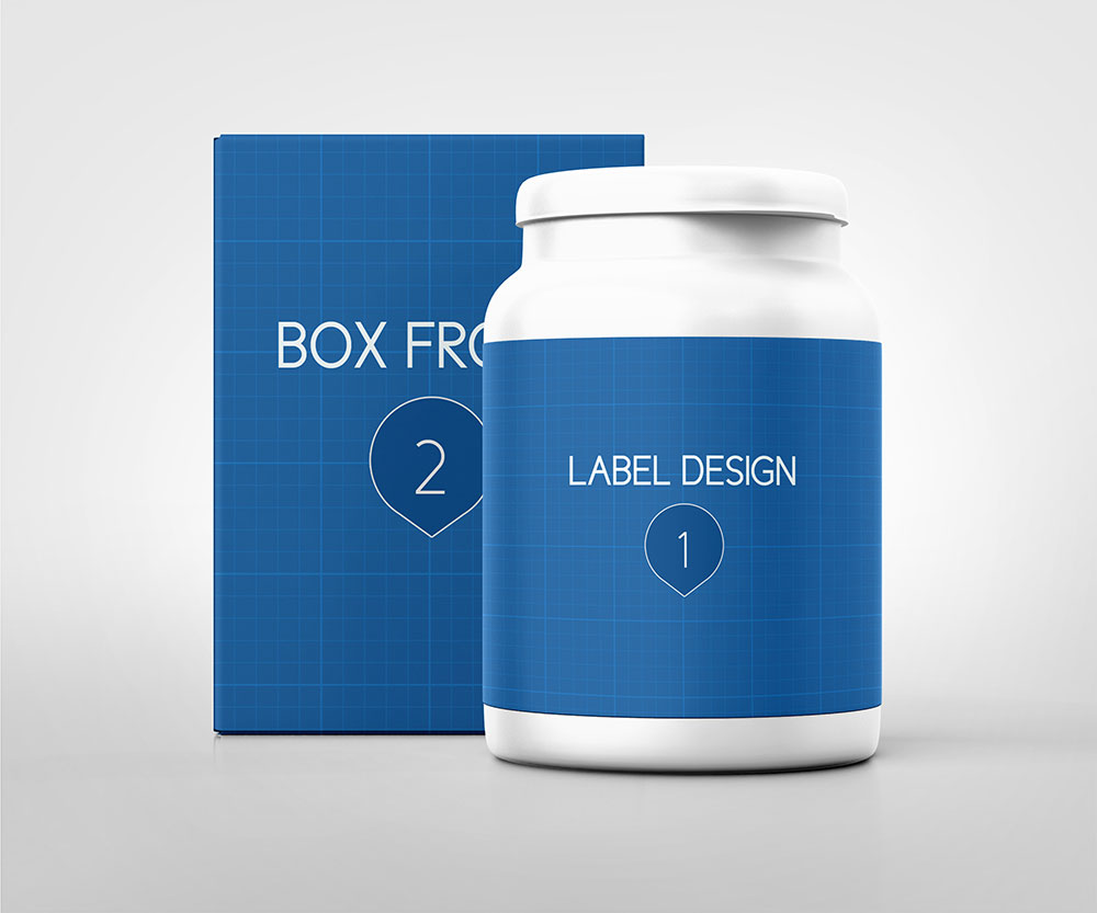 Pharmaceutical Container Mock Up photoshop psd