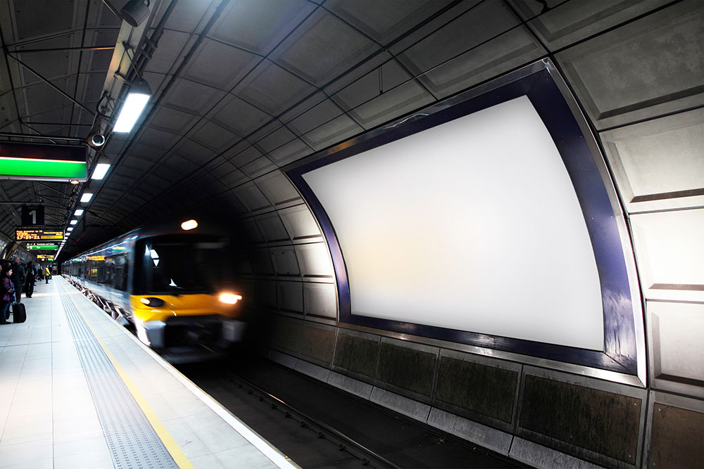 billboard underground metro subway mockup photoshop psd