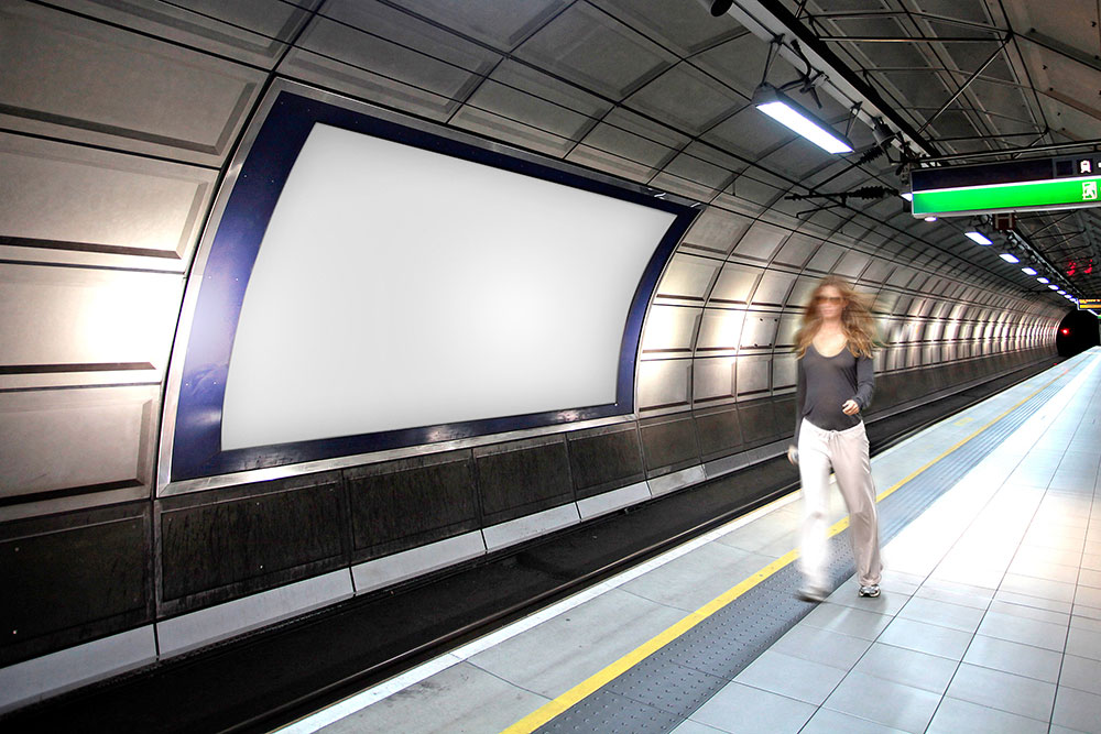 billboard underground metro subway mockup photoshop psd