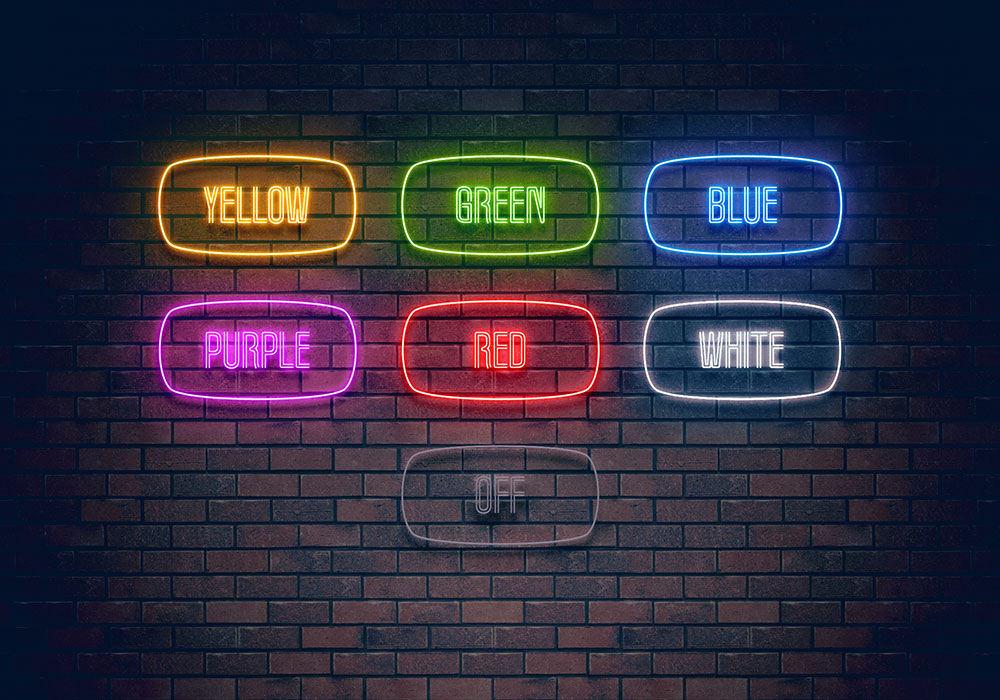 il principale effetto luce al neon photoshop psd mockup