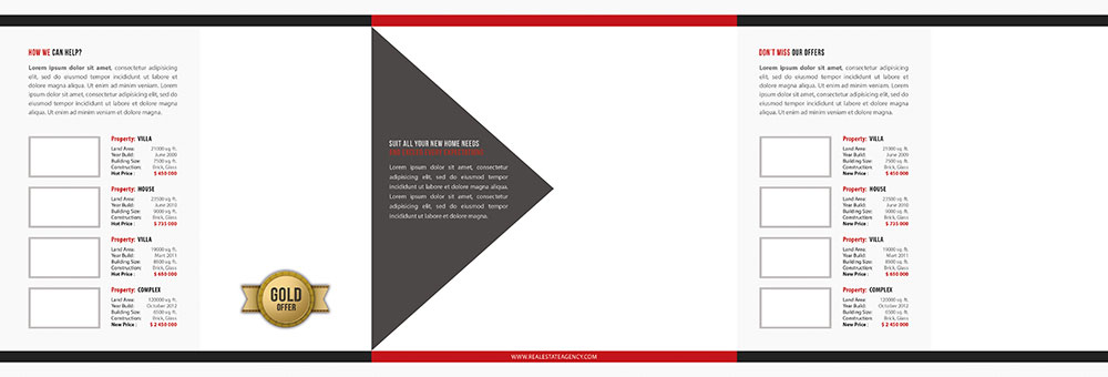 real estate squarefold brochure IN photoshop psd