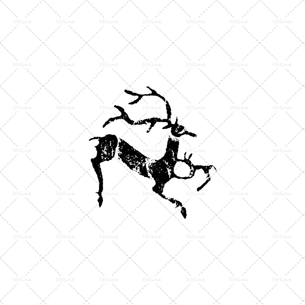 Ancient deer totem tattoo pattern vi eps pdf