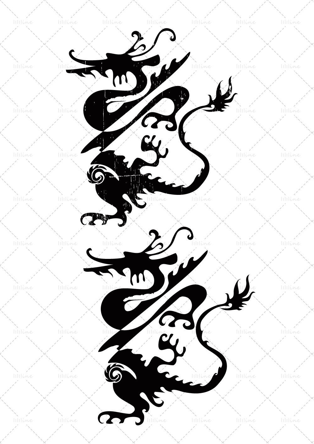 China dragon totem tattoo pattern vi eps pdf