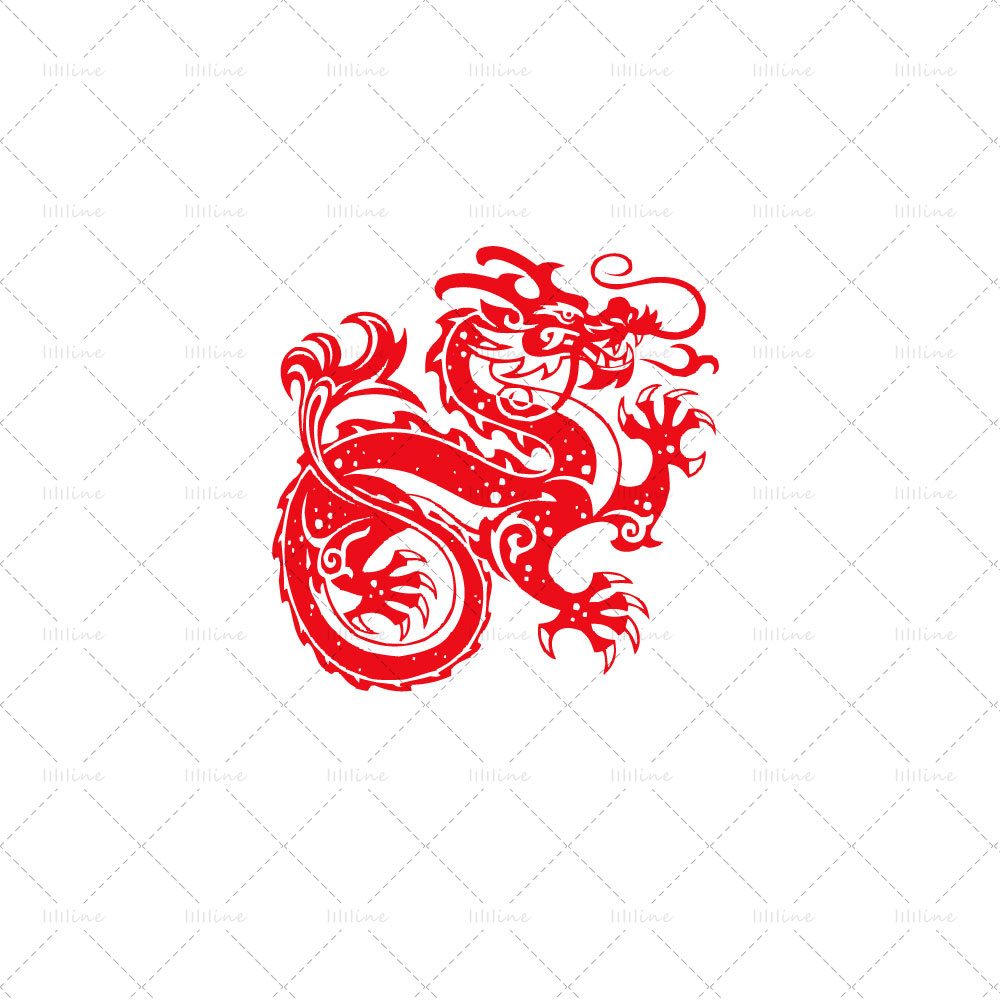 Dragon traditionnel de Chine totem tattoo pattern vi eps pdf