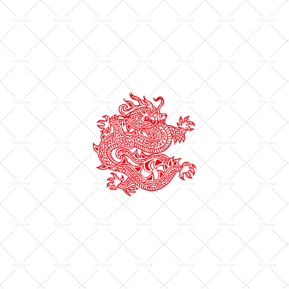 dragon de Chine totem tattoo pattern vi eps pdf