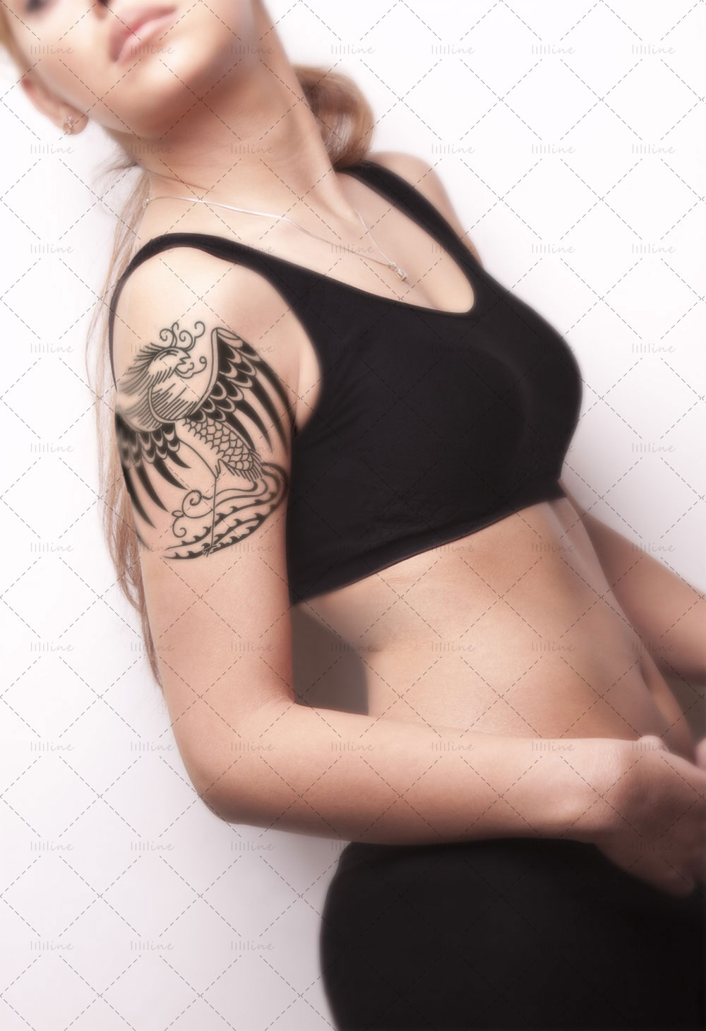 sirkulær Phoenix totem tattoo pattern vi eps pdf