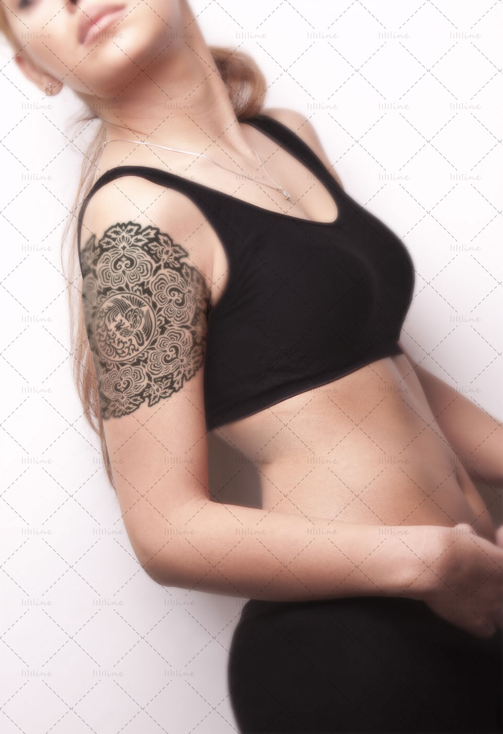 Phénix circulaire ruyi lotus totem tattoo pattern vi eps pdf