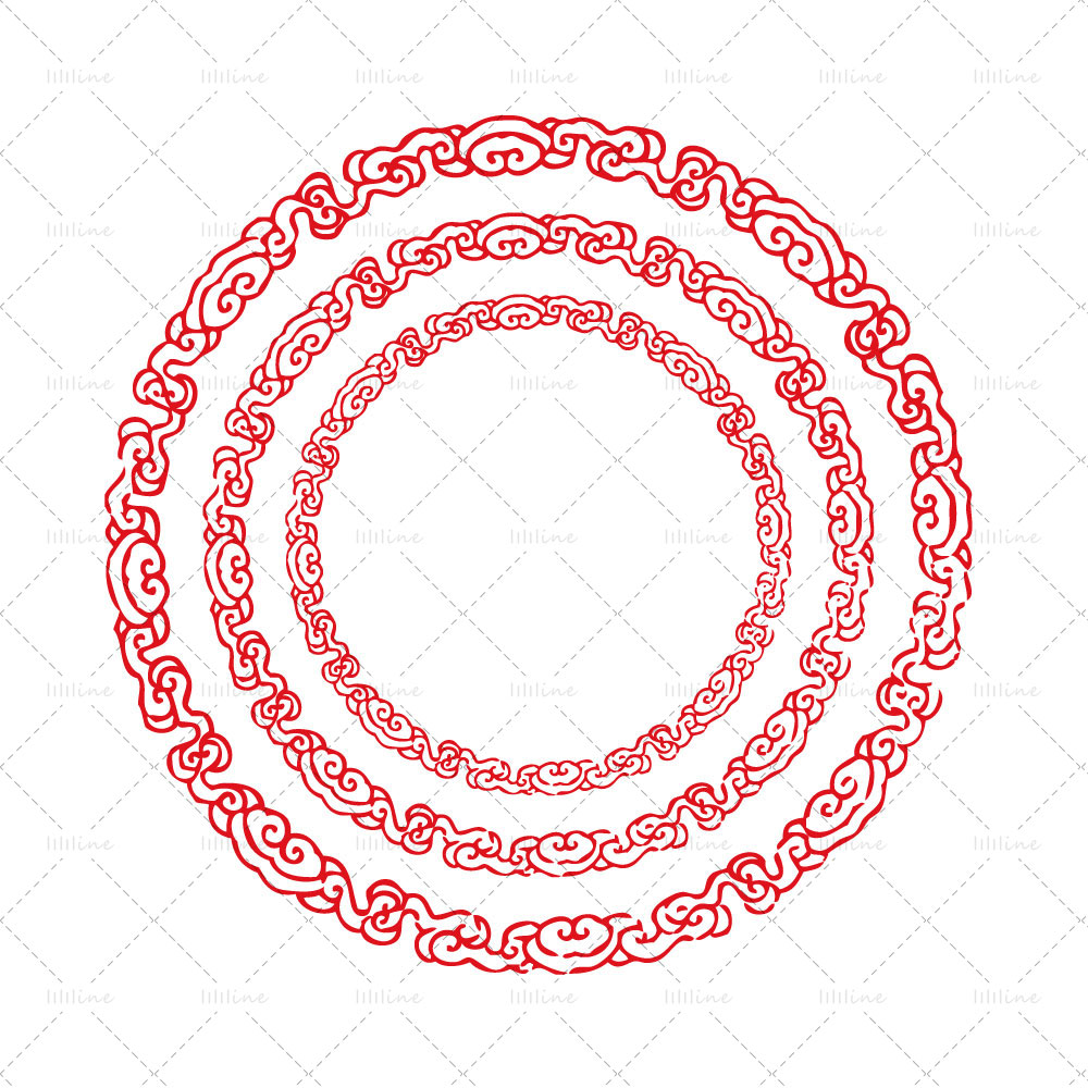 circulaire ruyi cloud totem tattoo pattern vi eps pdf