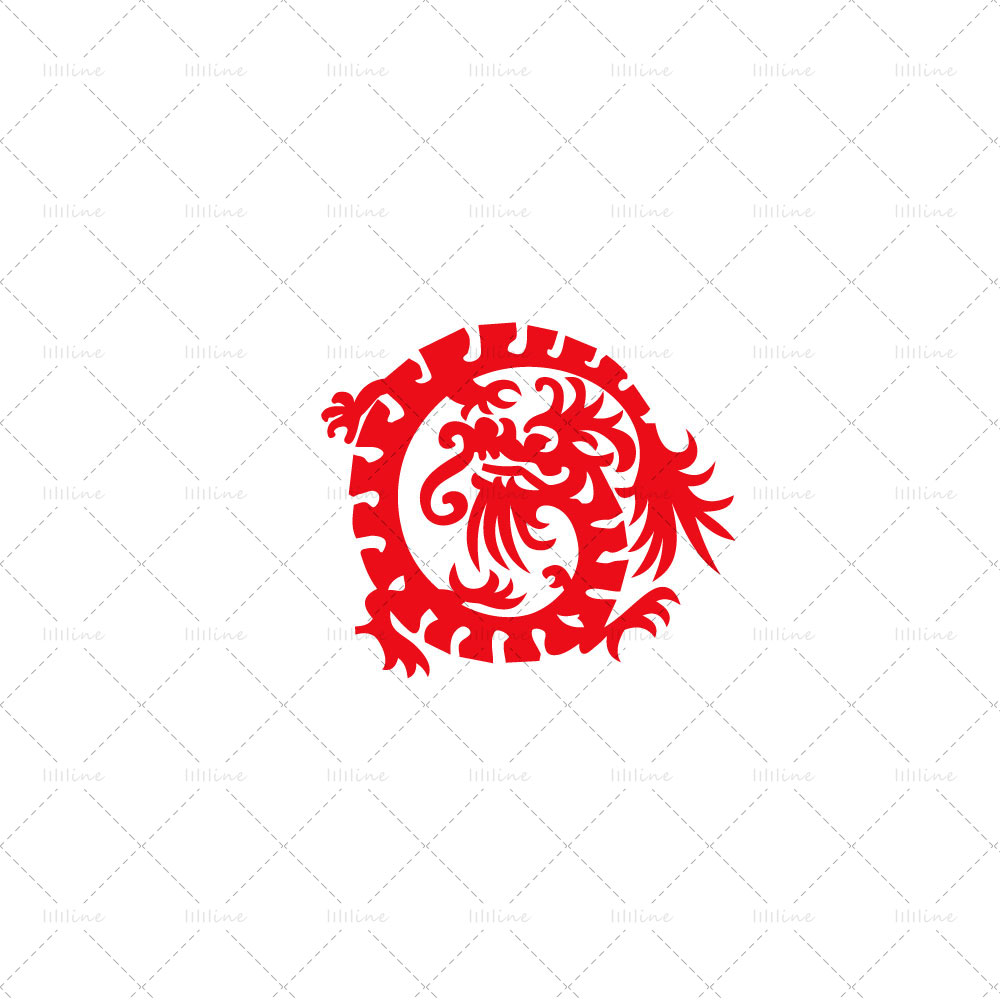 dragon ancient China totem tattoo pattern vi eps pdf