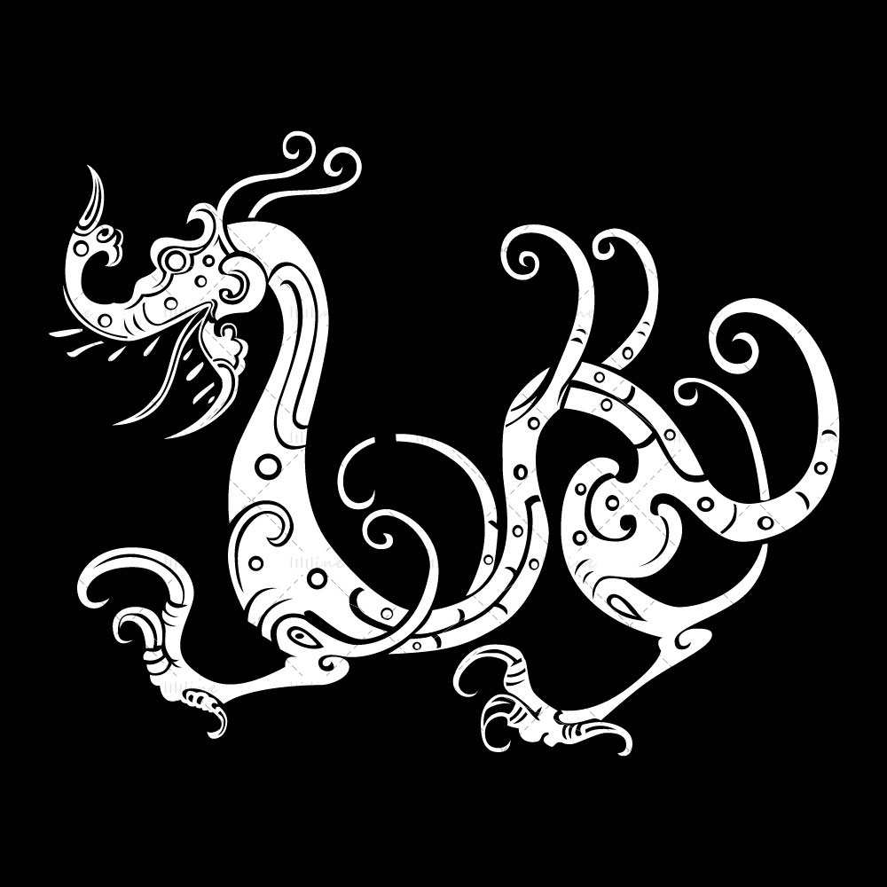 dragon totem tatouage motif vi eps pdf