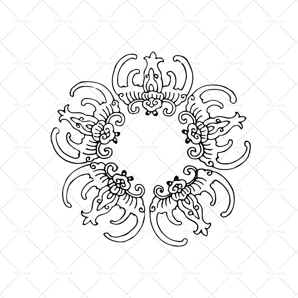 cinq chauves-souris totem tattoo pattern vi eps pdf