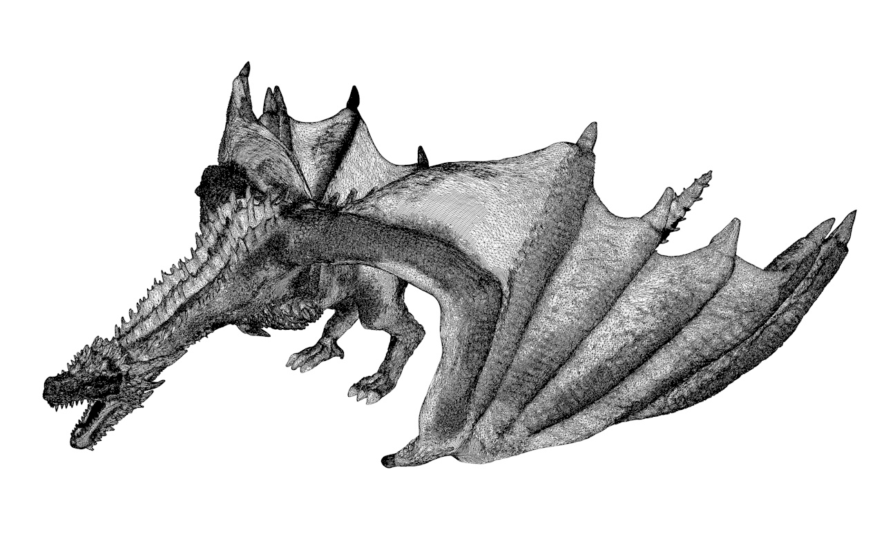 Modelo de impresión 3d del dragón