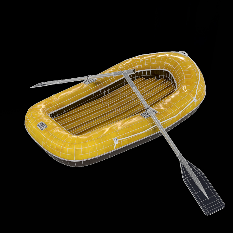 Kayaking Boat Sea Sports Yellow Kayaking 3d 3d Model