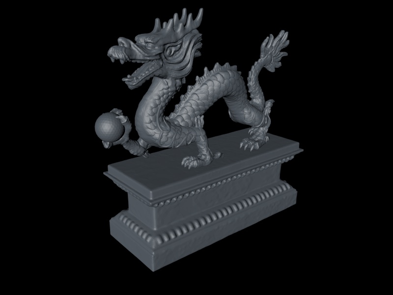 Modelo de impressão do dragão chinês 3d