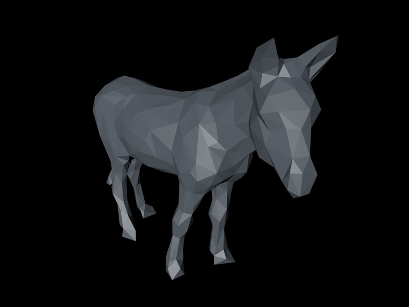 Donkey low-poly 3D printing model
