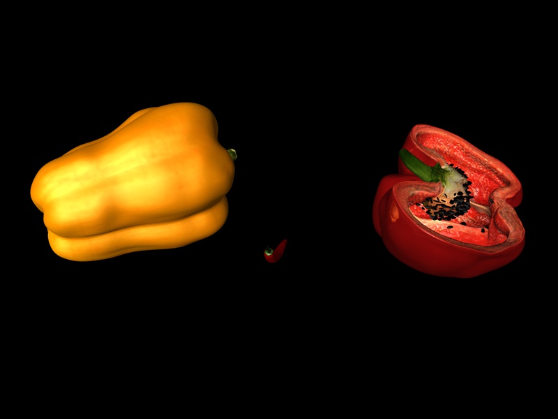 Vysoce přesný 3D model zeleninového pepře