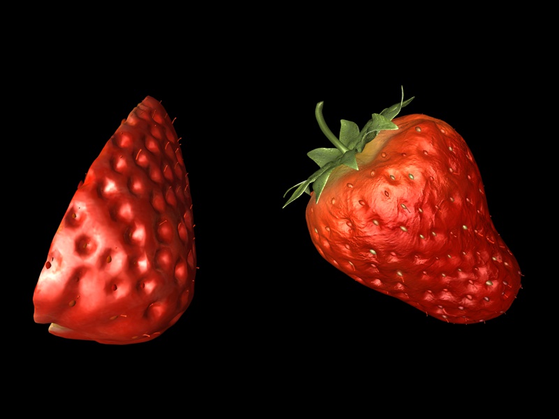 Modello 3D fragola alla frutta ad alta precisione