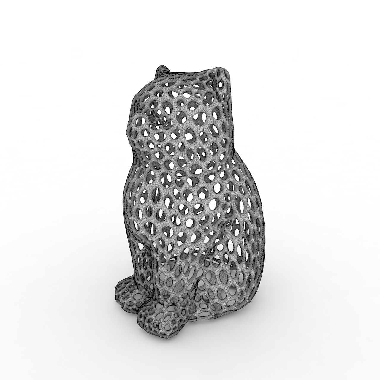 Cat Hollow Voronoi 3d printing model
