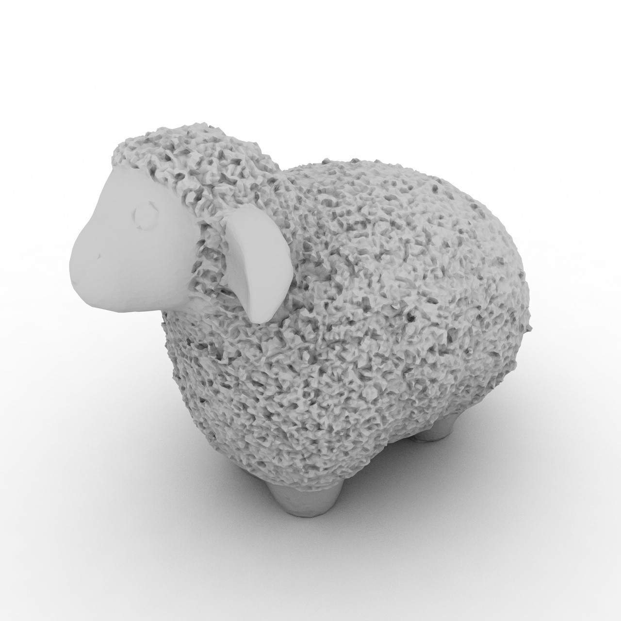 Modelo de impresión 3d de oveja lanuda