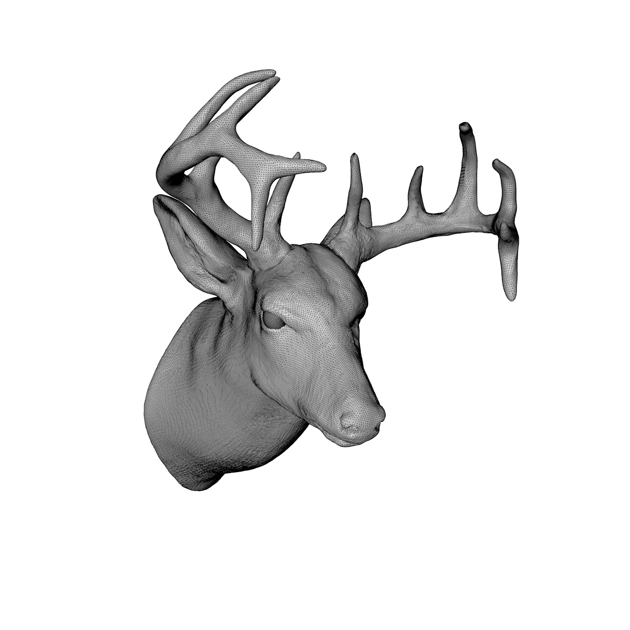 Modelo de impressão 3d de cabeça de veado