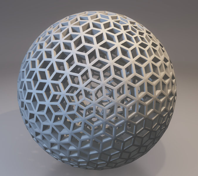 Diamond Hollow Sphere 3D-printmodel