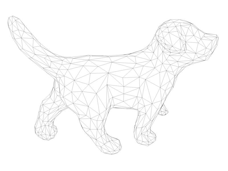 Dog low-poly 3D model