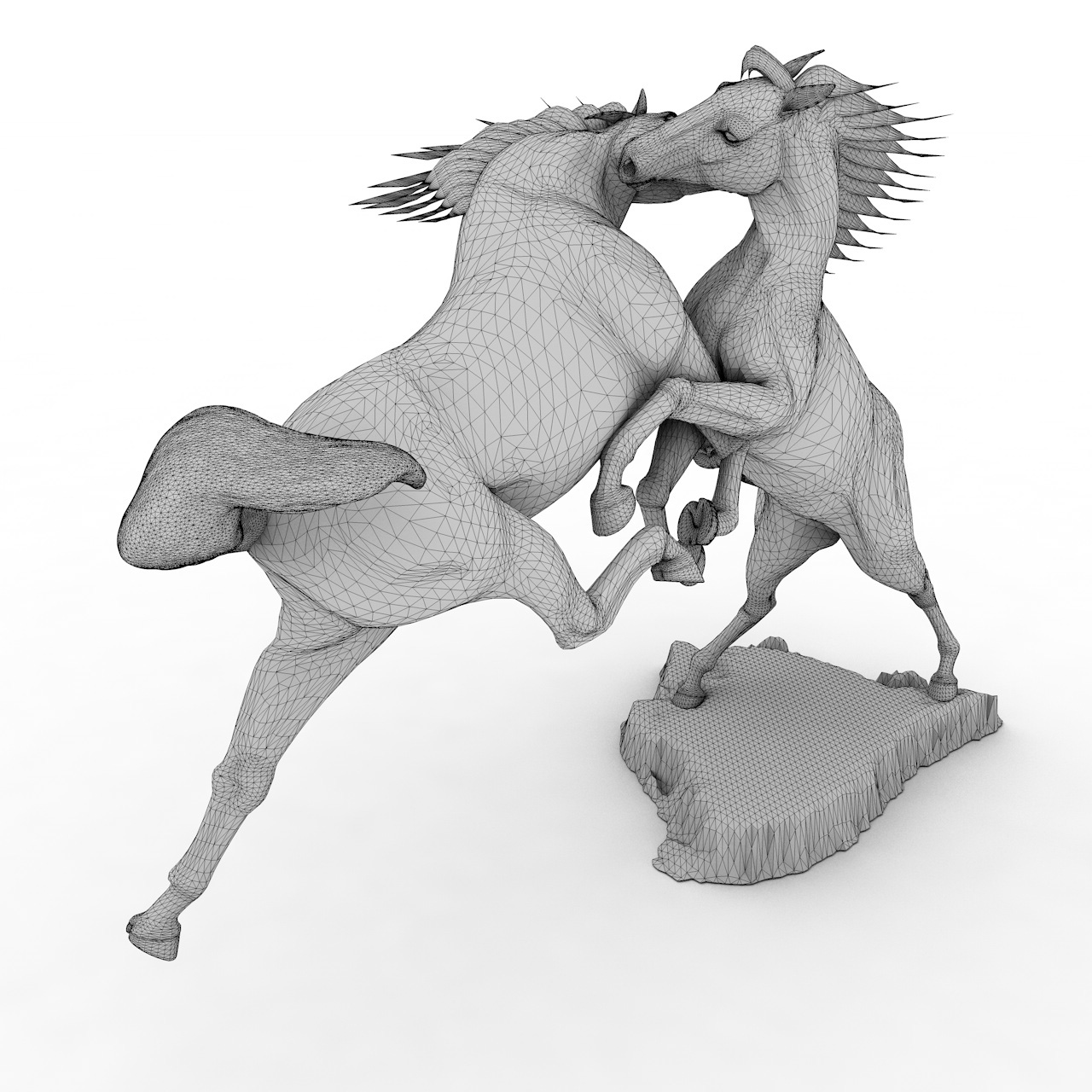 Modèle d'impression 3D de cheval de combat