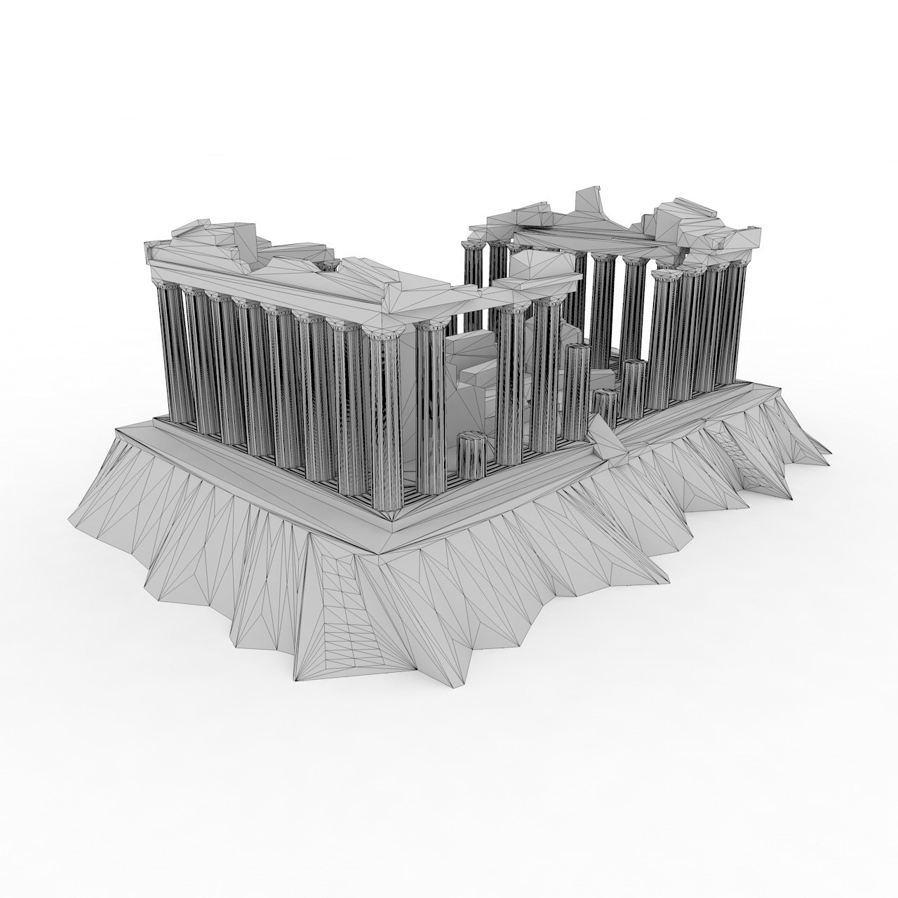 Modèle d'impression 3D des ruines du temple grec