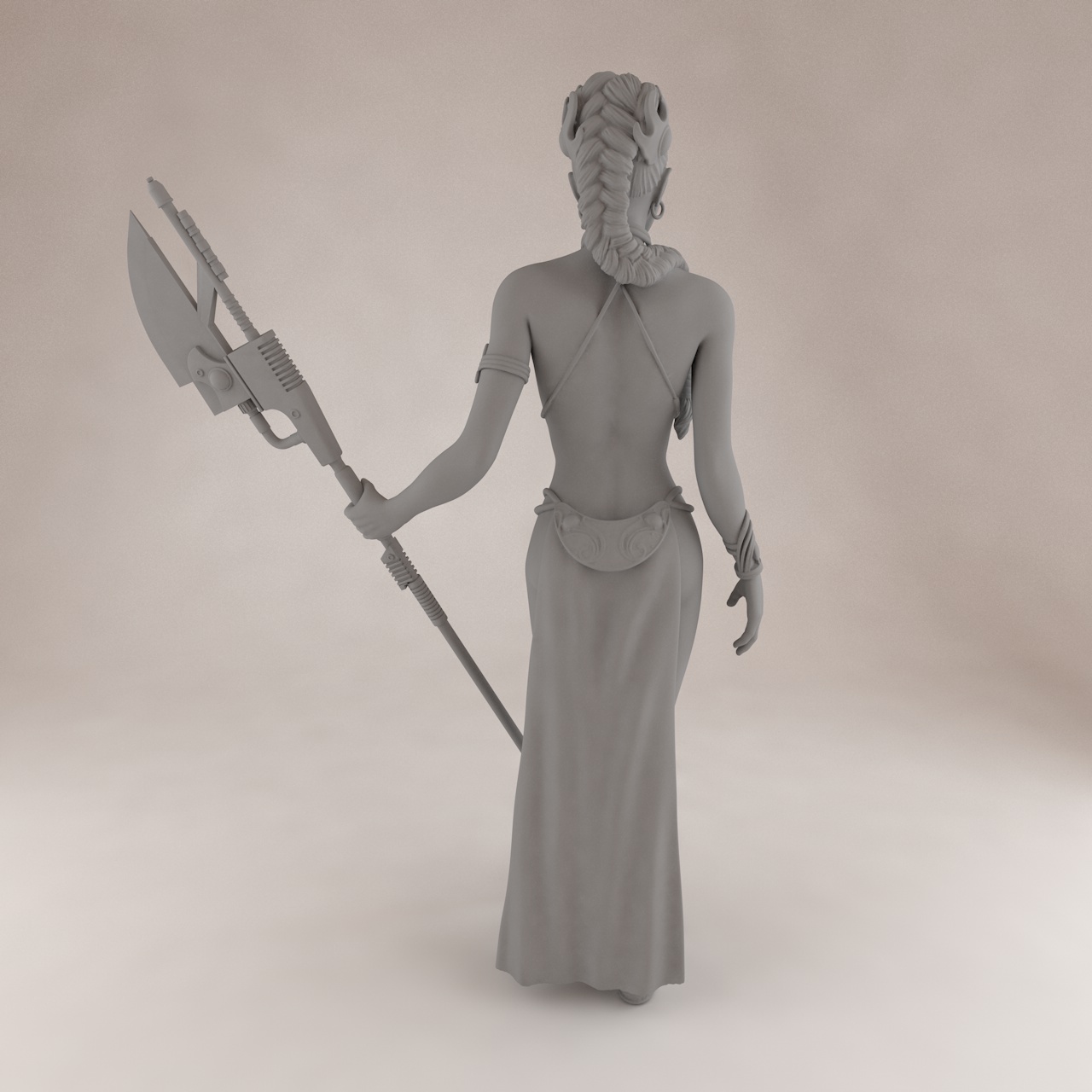 Modelo de impressão 3d Princess Leia SLS
