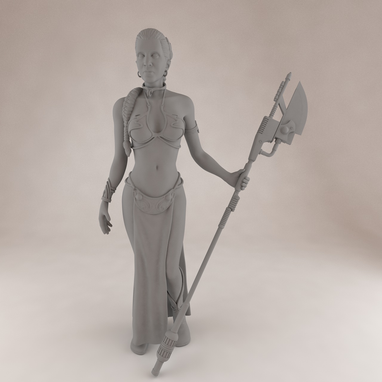 Princess Leia SLS 3D-printmodel